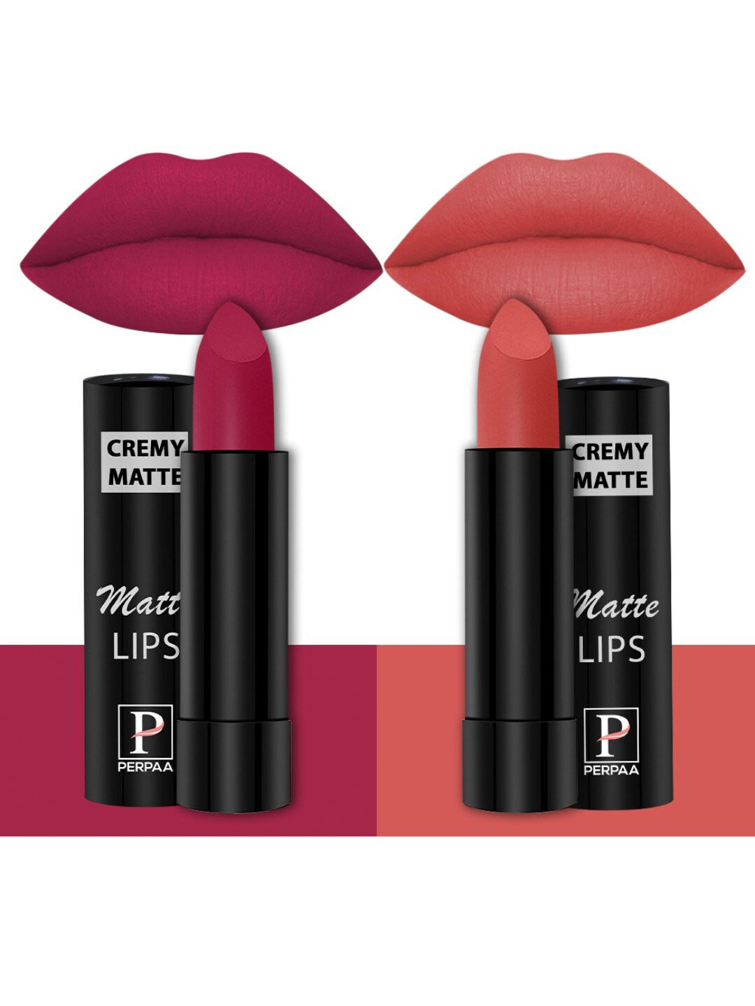 PERPAA Creamy Matte Set Of 2 Long Stay Intense Lipstick 3.5g Each 84-93