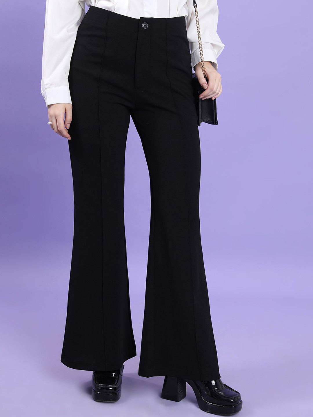 CHIC BY TOKYO TALKIES Women Flared High Rise Bootcut Trouser
