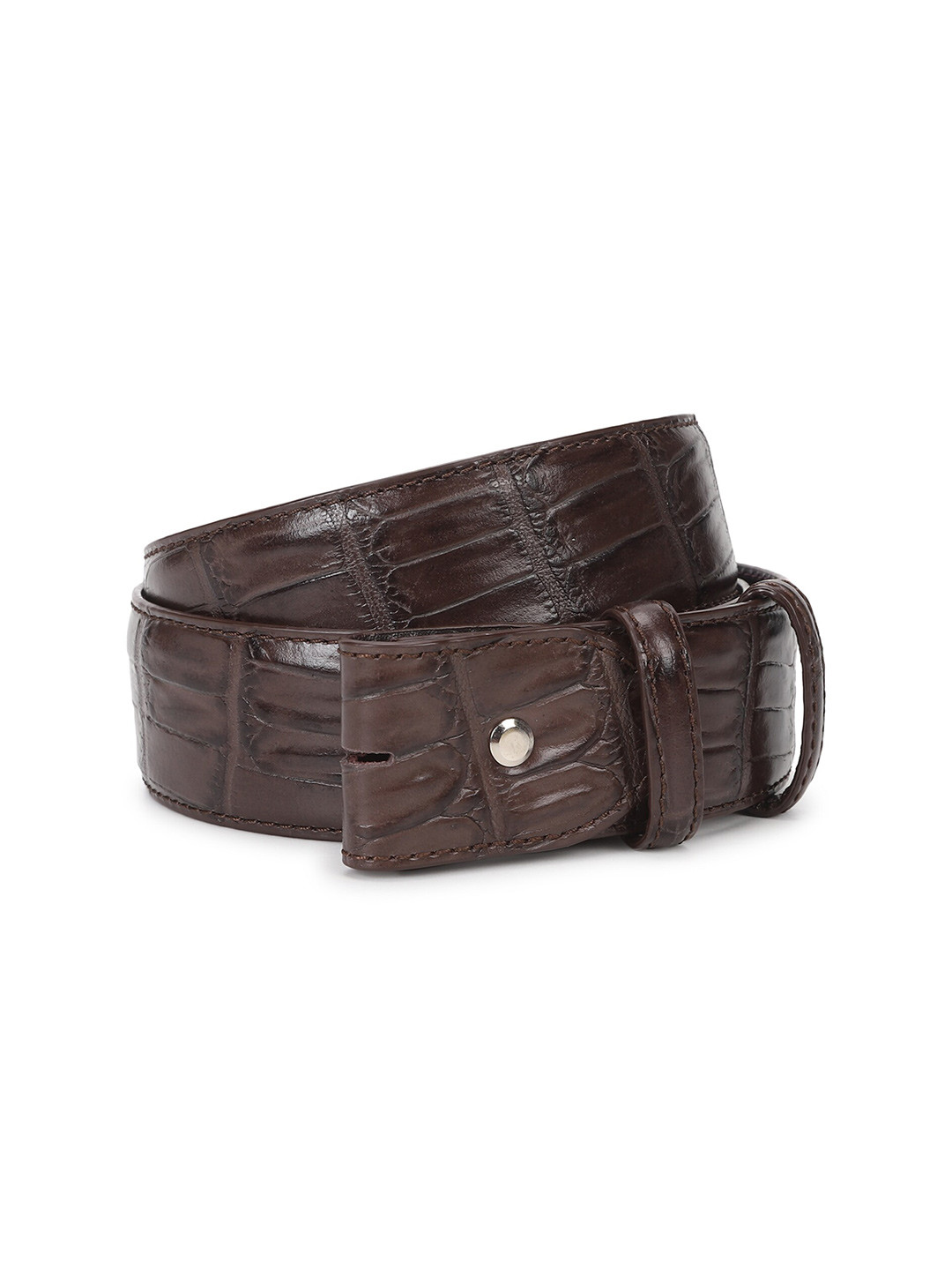 ELLIOT RHODES Men Textured Leather Belt