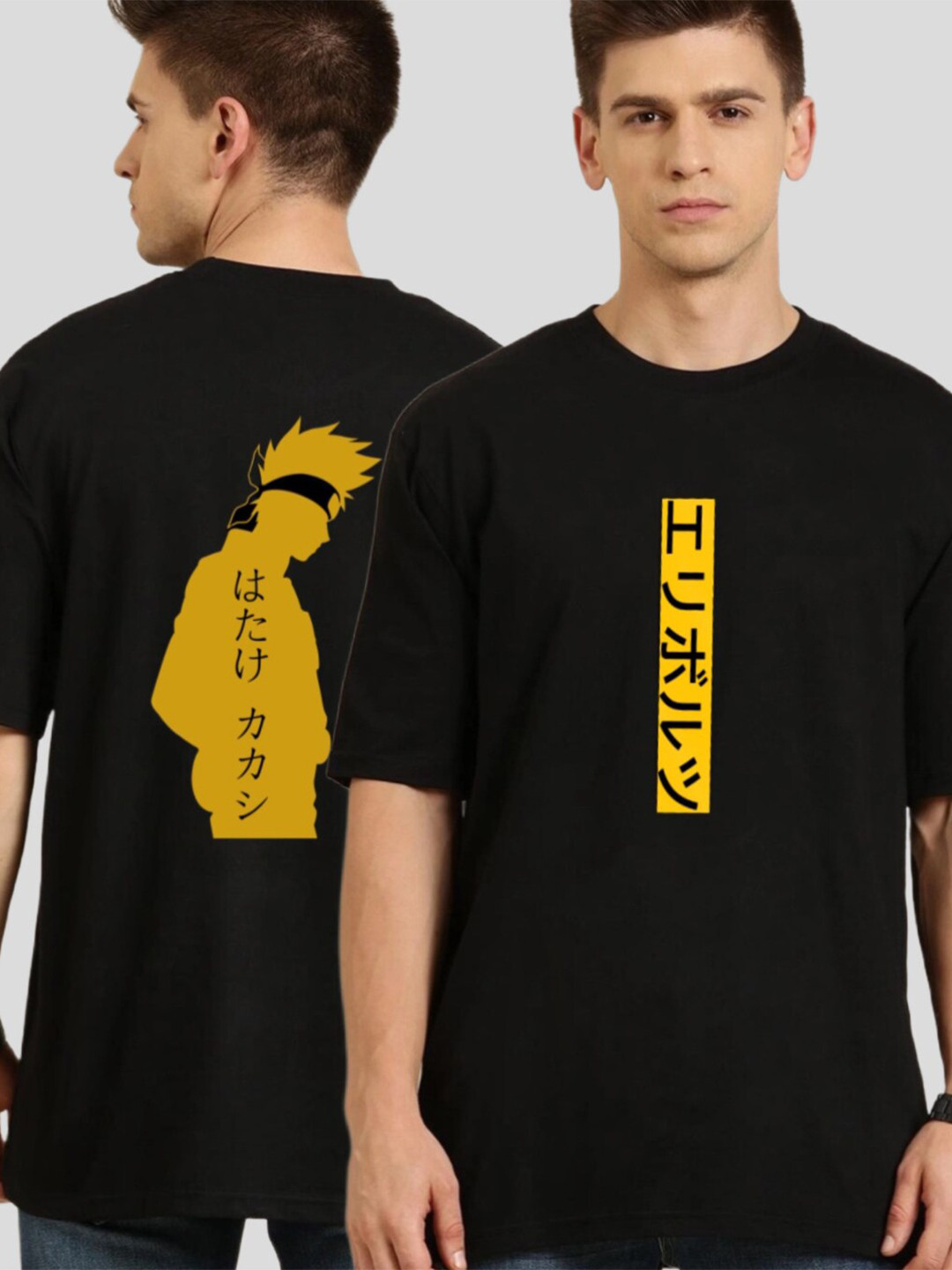 Elibolz Superhero Naruto Graphic Printed Oversized Cotton T-Shirt