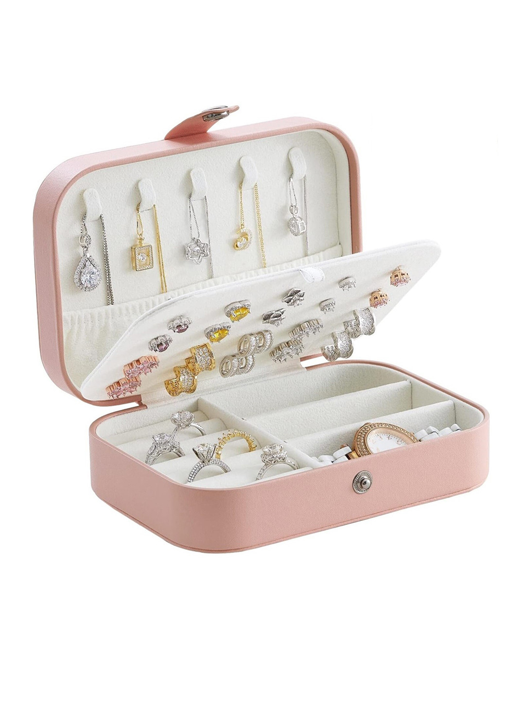 Awestuffs Pink Travel Jewellery Organiser