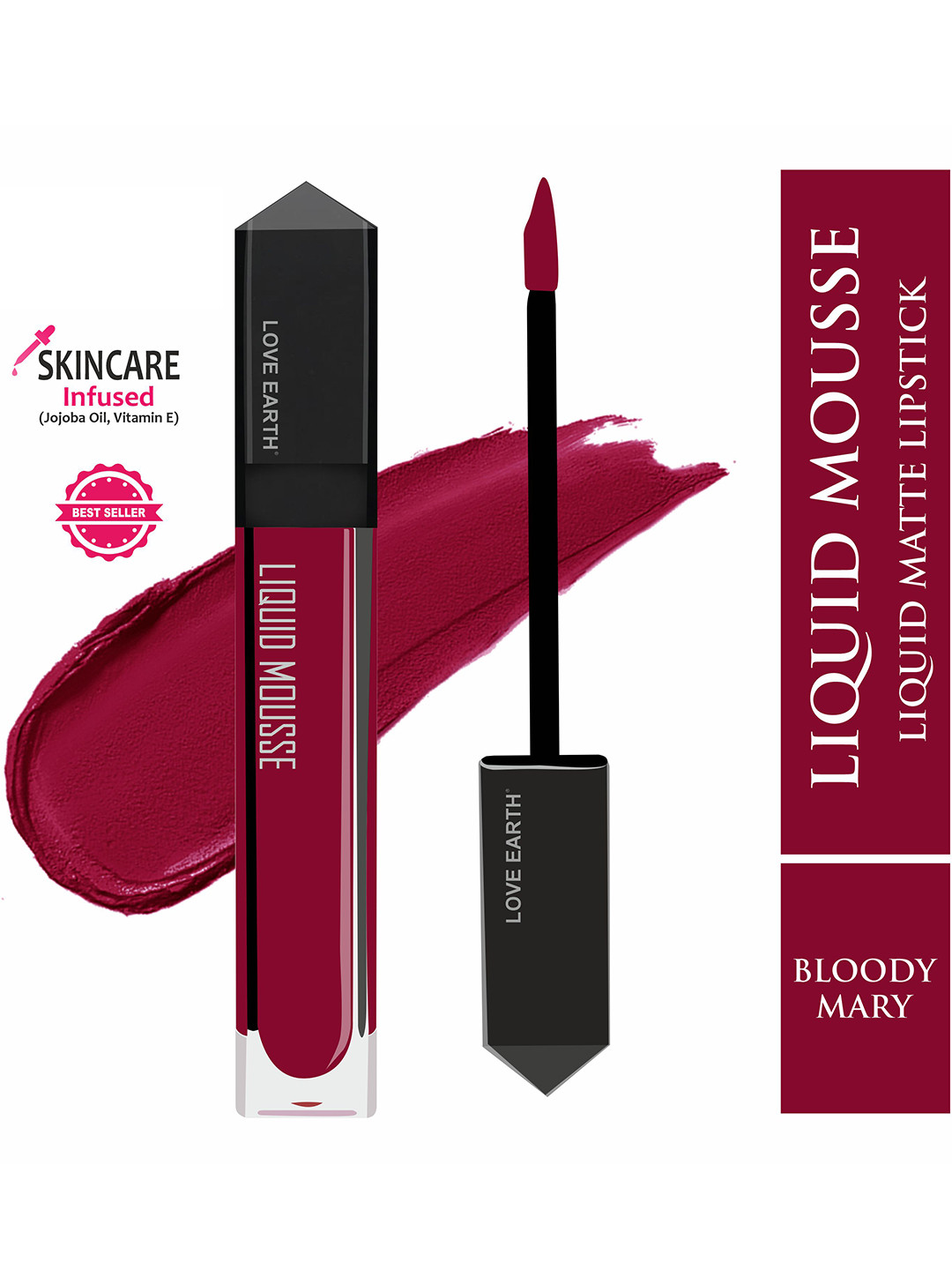 LOVE EARTH Liquid Mousse Matte Long Lasting Lipstick 6ml - Bloody Mary 118