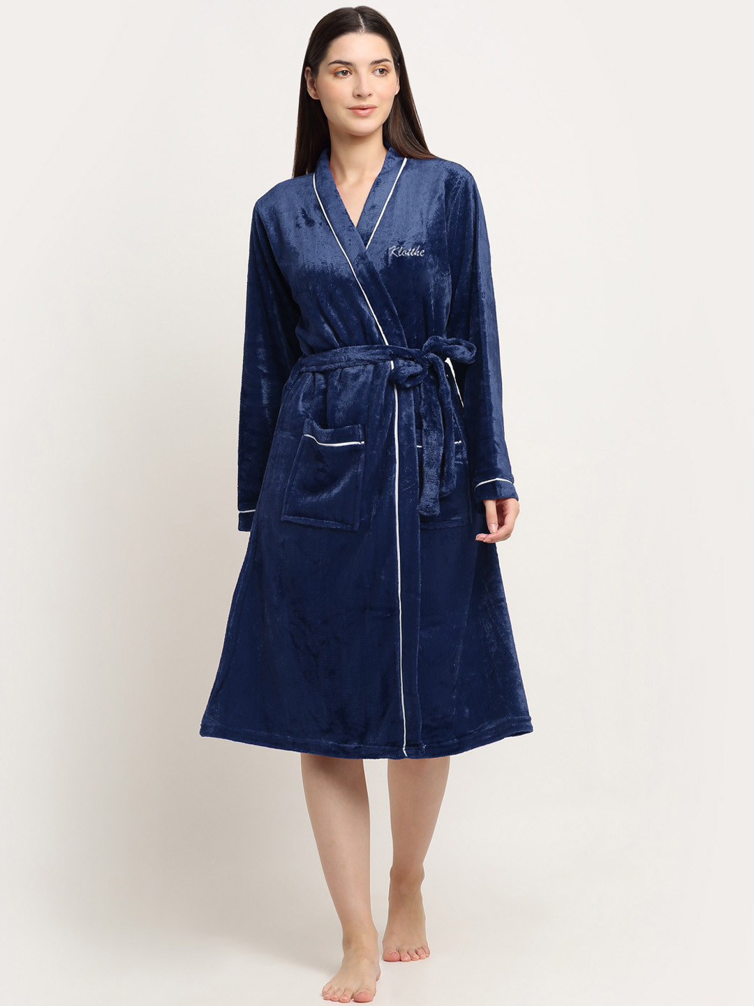 KLOTTHE Wool Bath Robe with Belt