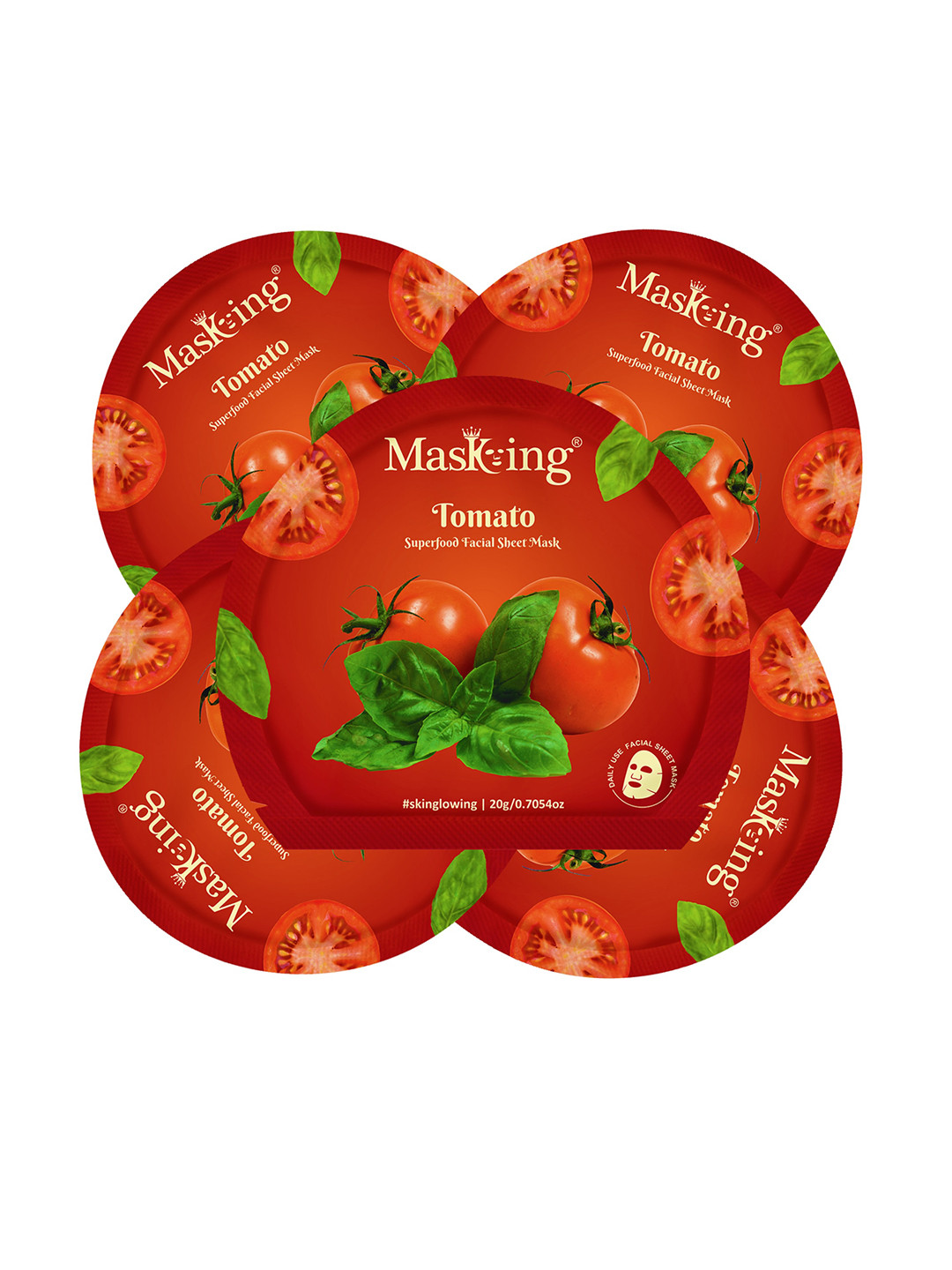 MasKing Set of 5 Tomato Superfood Facial Sheet Mask - 20 g each