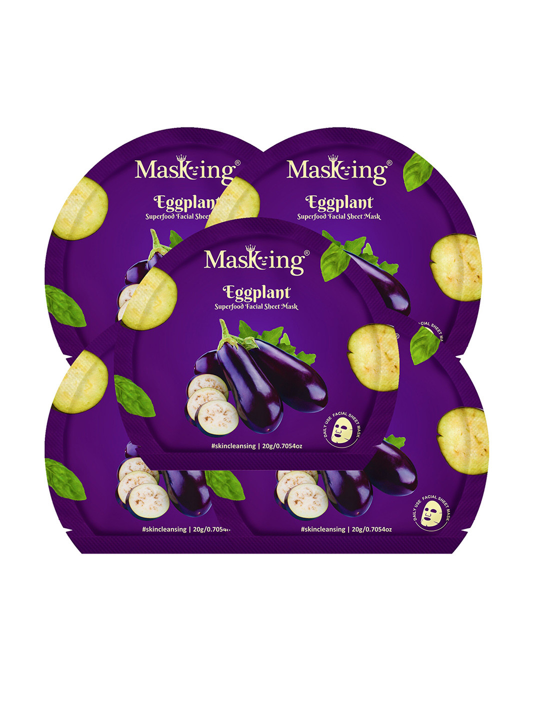 MasKing Set of 5 Eggplant Superfood Facial Sheet Mask - 20 g each