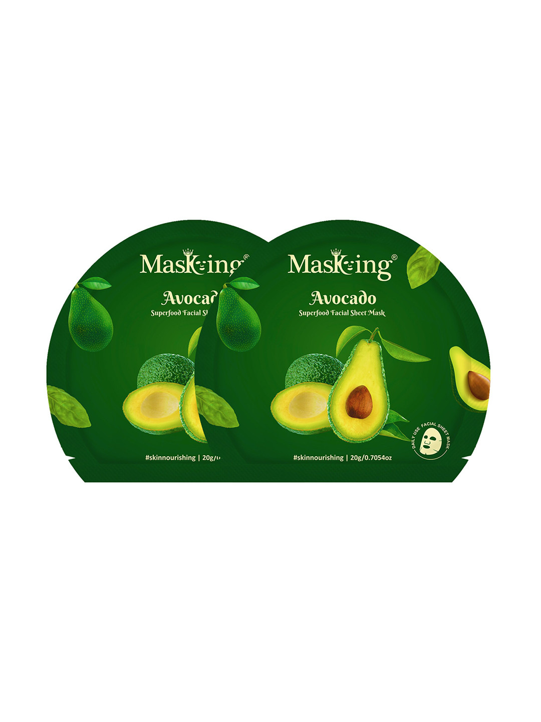 Masking Pack Of 2 Superfood Facial Sheet Masks for Women Enriched With Avocado