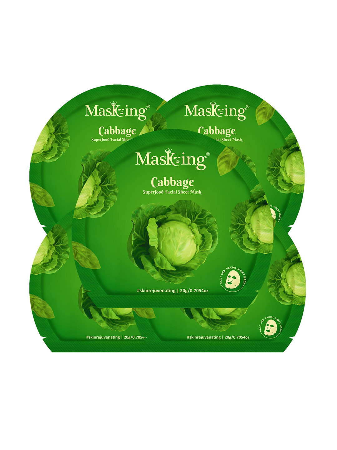 MasKing Cabbage Set Of 5  Superfood Facial Sheet Masks -20g Each