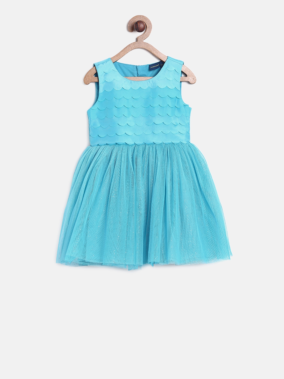 Juniors by Lifestyle Girls Blue Self Design Fit and Flare Dress