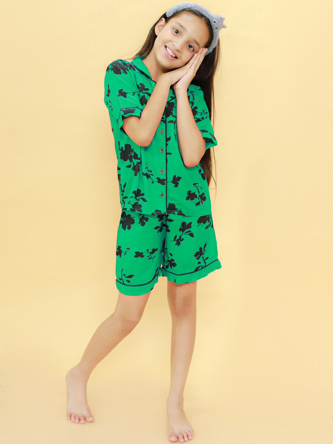 Stuffie Land Girls Floral Printed Night suit