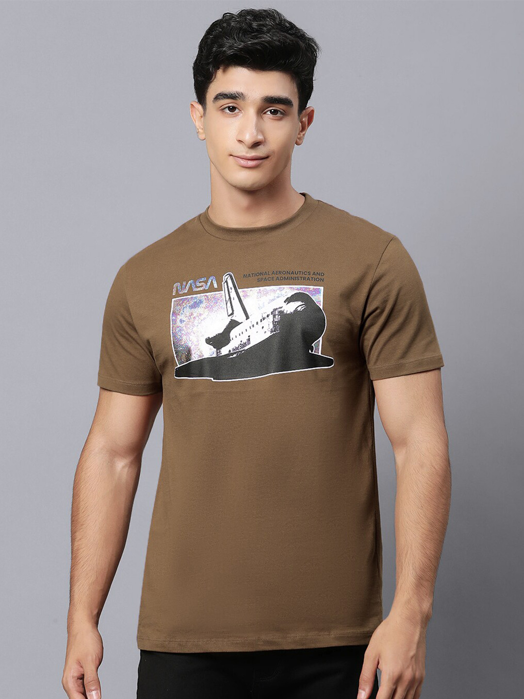 Free Authority Pure Cotton NASA Printed T-Shirt