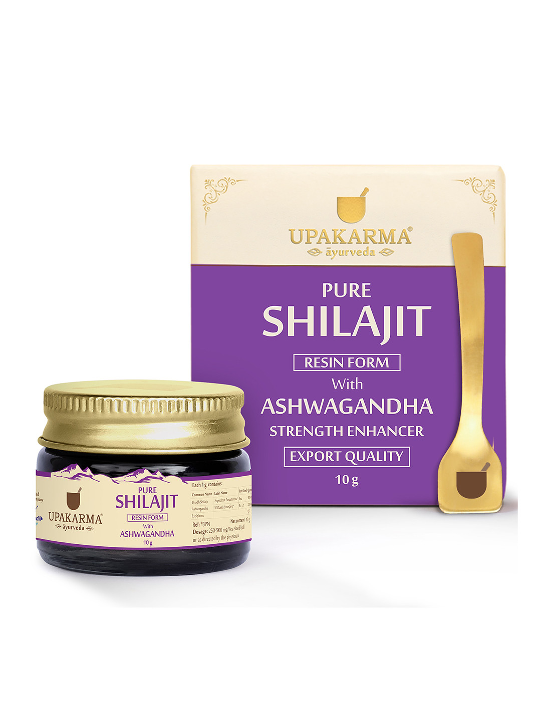 UPAKARMA Ayurveda Pure Shilajit Resin Form With Ashwagandha - 10g