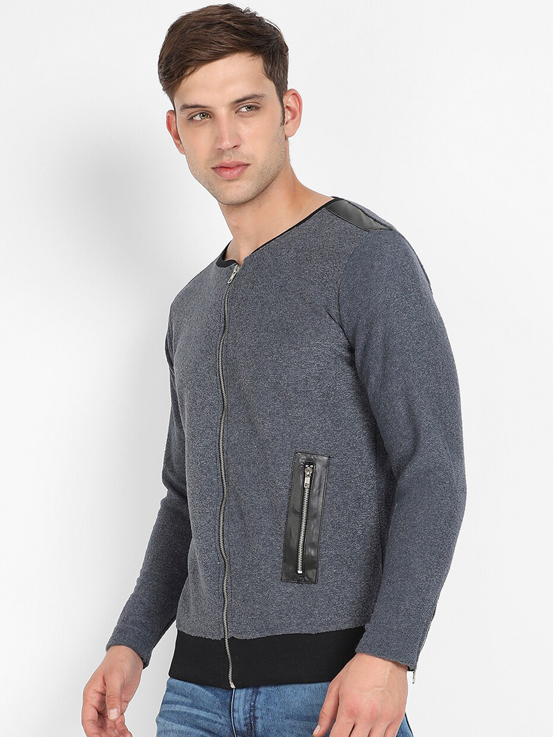 Campus Sutra Windcheater Zip Detail Cotton Tailored Jacket