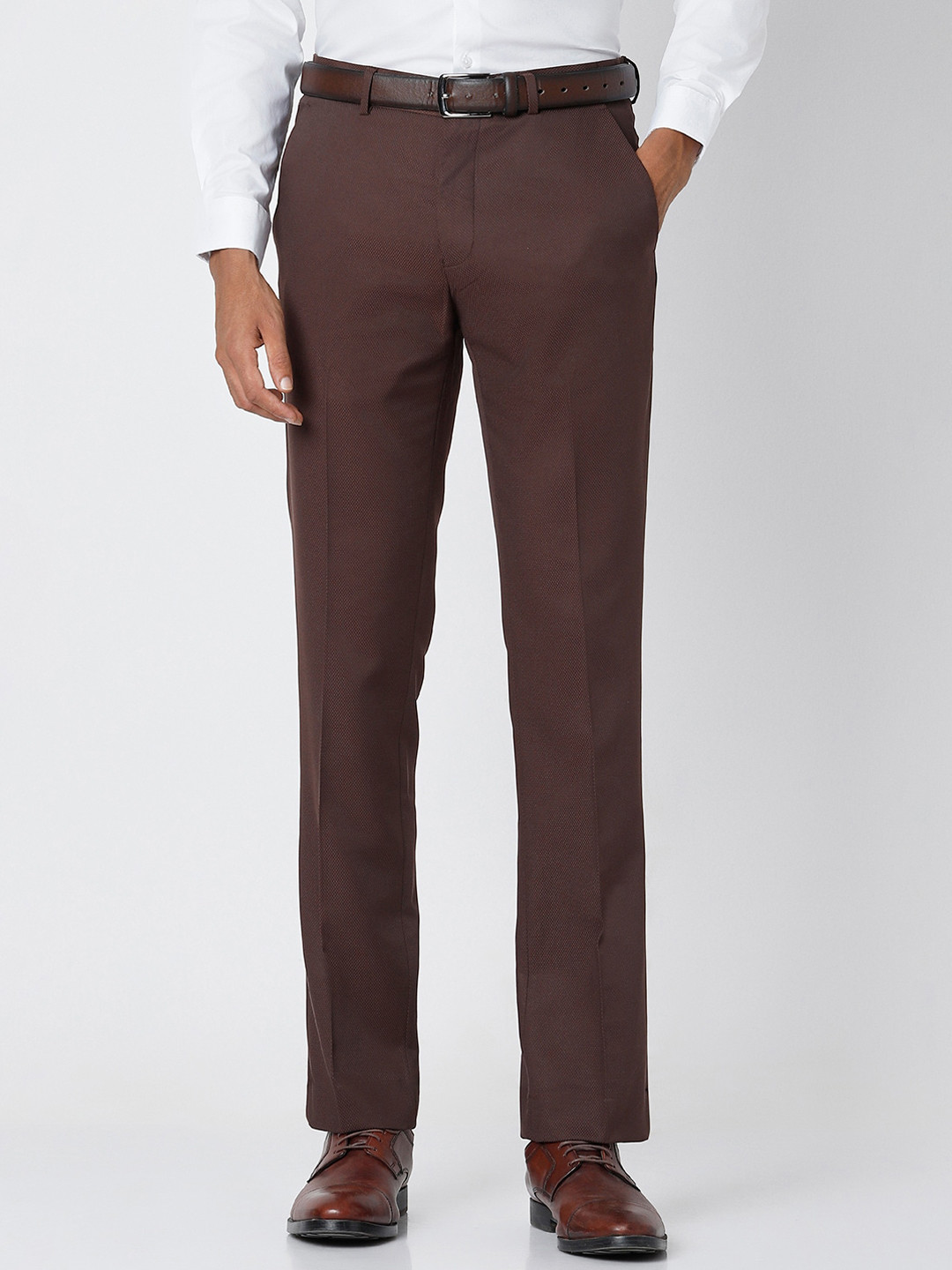 Van Heusen  Men Mid Top Skinny Fit Plain Formal Trousers