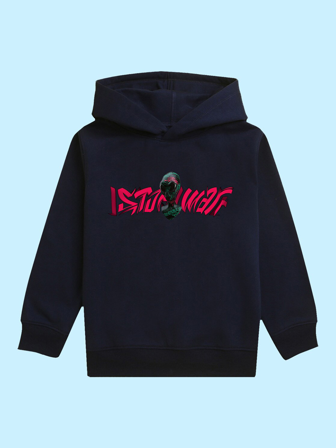 NUSYL Kids Alien Printed Hooded Pullover Sweatshirt