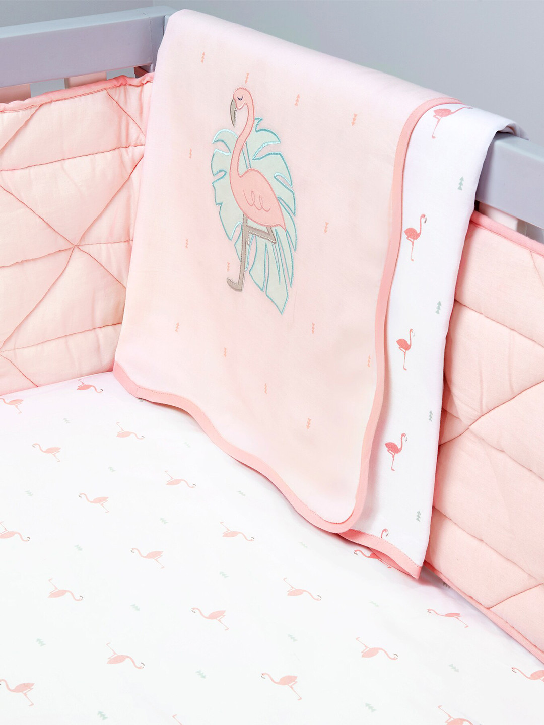 Masilo Kids Hello Flamingo Pink & White Cotton Mild Winter Single Bed Dohar