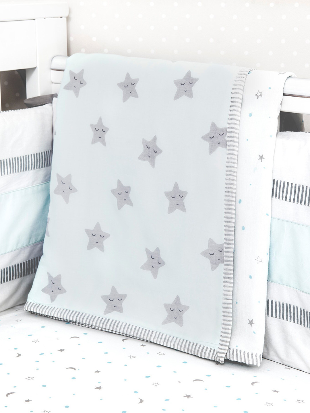 Masilo Kids sleepy star Blue & Grey Geometric Mild Winter Single Bed Dohar