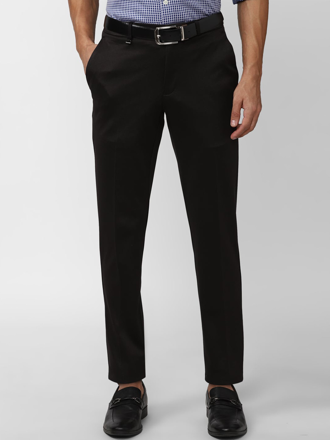 Van Heusen  Men Mid Top Slim Fit Plain Formal Trousers