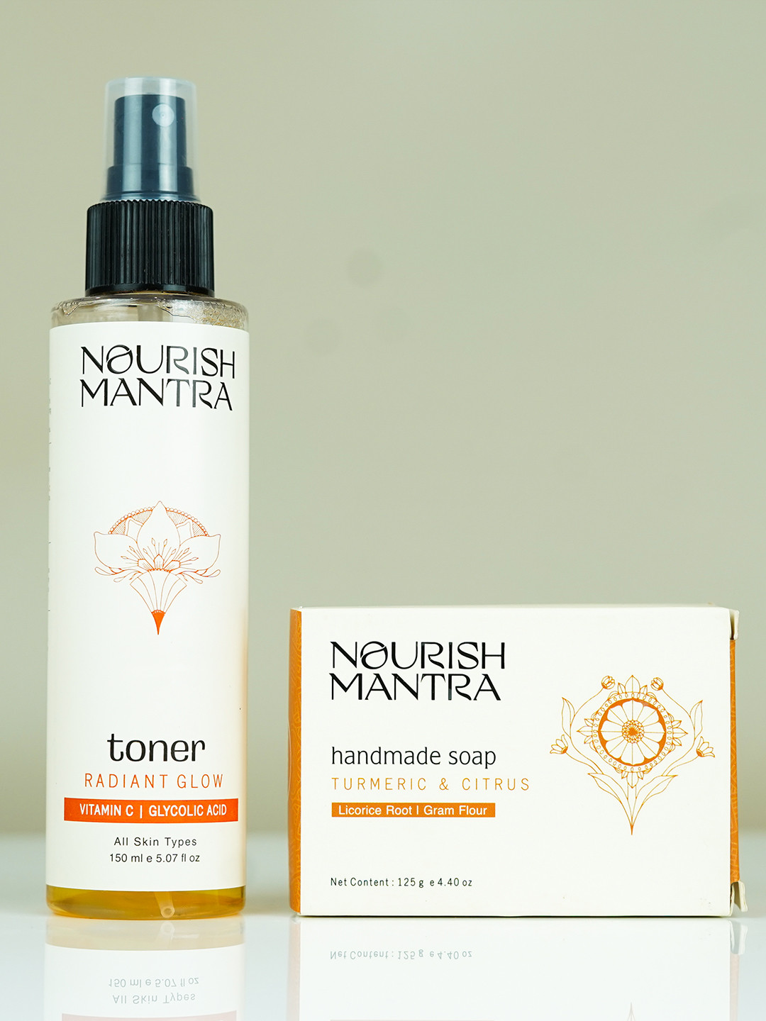 Nourish Mantra Turmeric & Citrus Handmade Bathing Bar Soap & Radiant Glow Toner