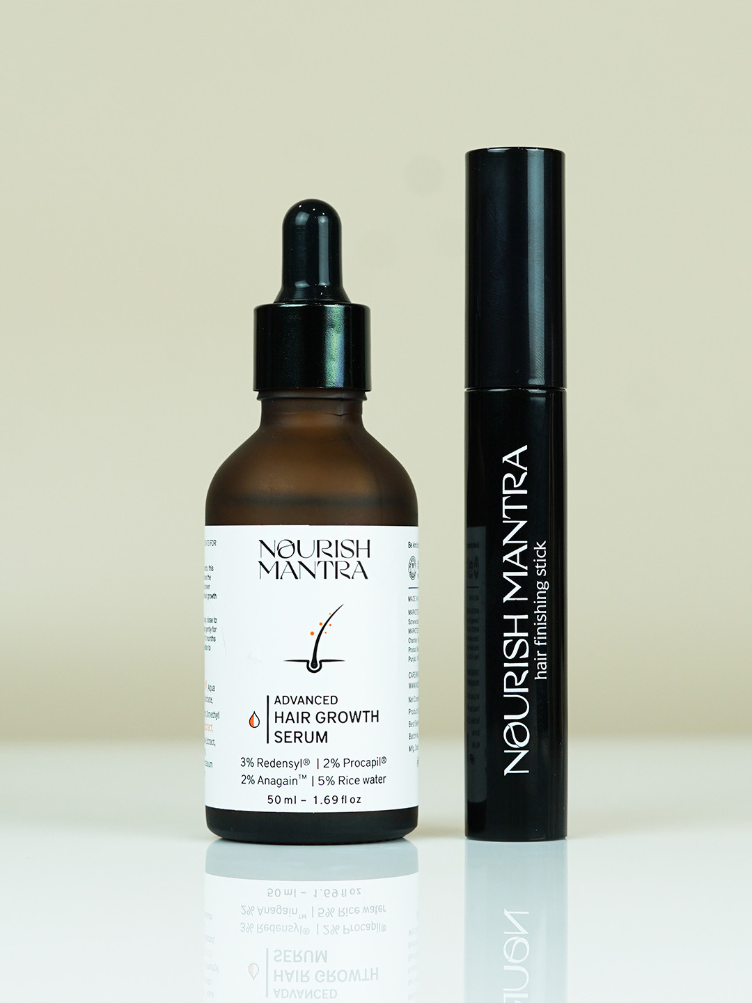 Nourish Mantra Set of 2 Hair Finishing Stick - 12ml-Advanced Hair Growth Serum - 50ml