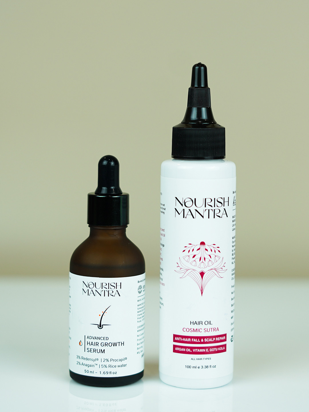 Nourish Mantra Advanced Hair Growth Serum - 50ml & Cosmic Sutra Hair Oil - 100ml
