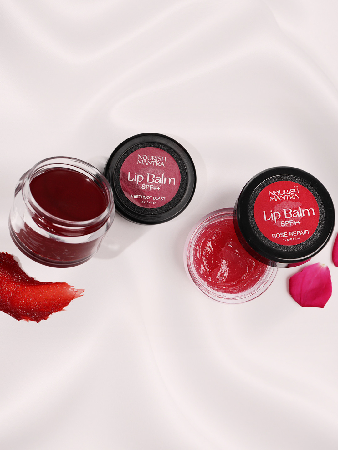 Nourish Mantra Set Of 2 Rose Repair & Beetroot Blast Lip Balm 12g Each