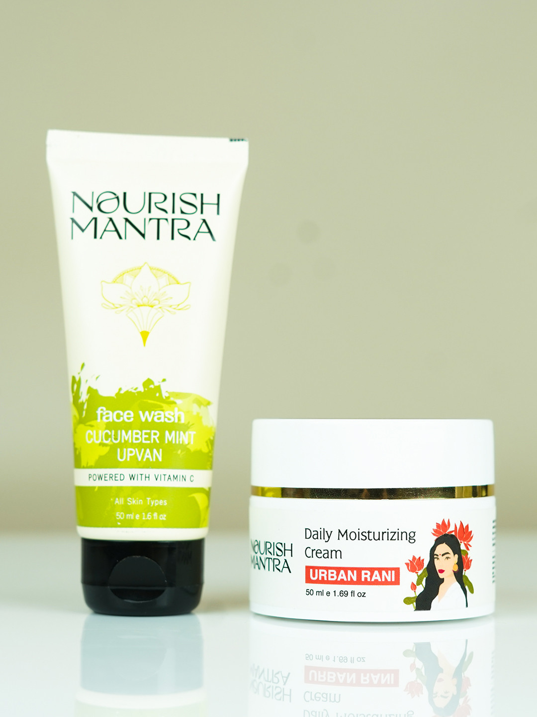 Nourish Mantra Set of Upavan Face Wash & Urban Rani Daily Moisturizing Cream - 50 ml each