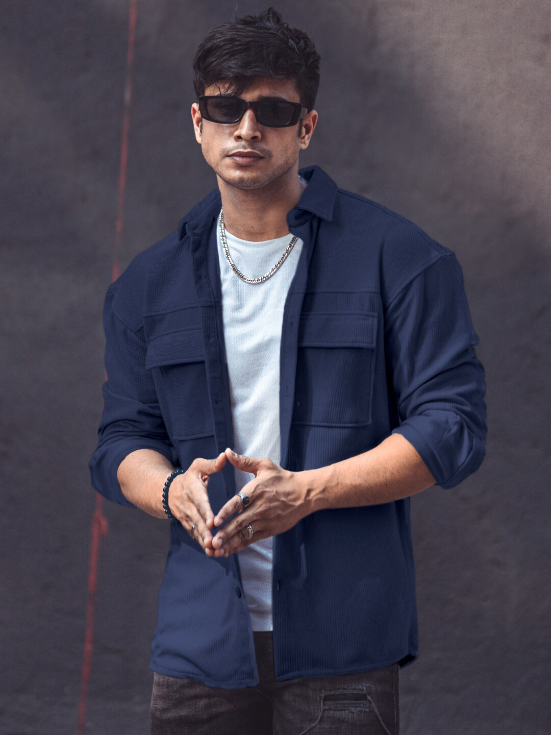 Powerlook India Slim Drop-Shoulder Sleeves Oversized Casual Shirt