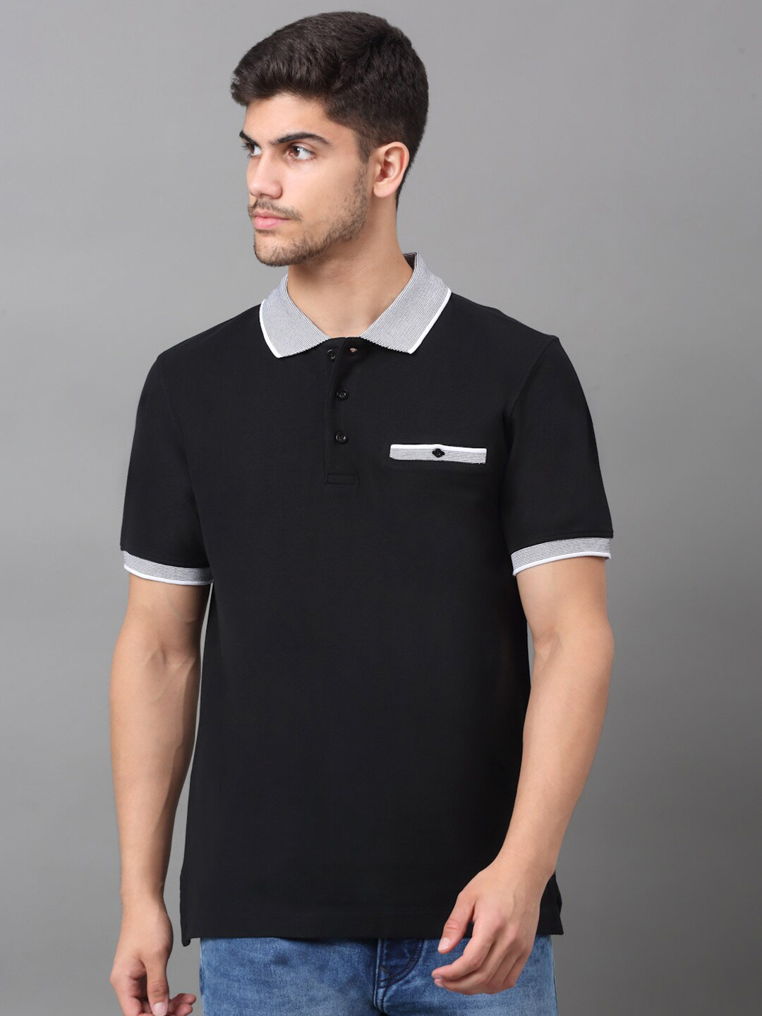 LOUIS STITCH Slim Fit Polo Collar Stretchex Cotton T-shirt