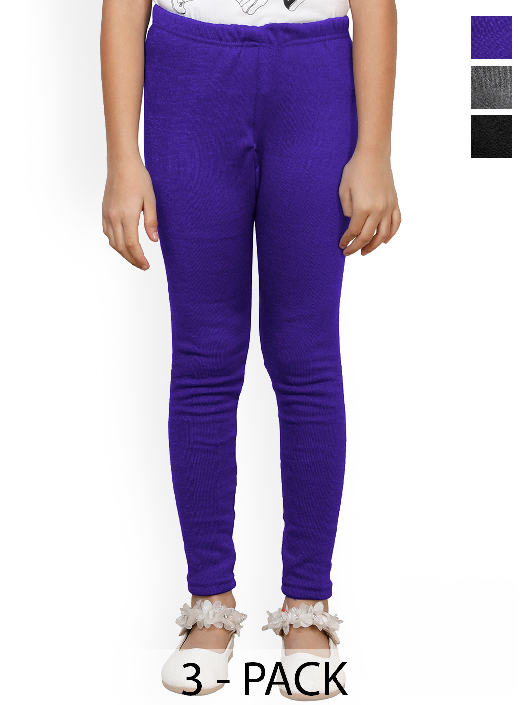 BAESD Pack Of 3 Super Warm Woolen Ankle-Length Leggings