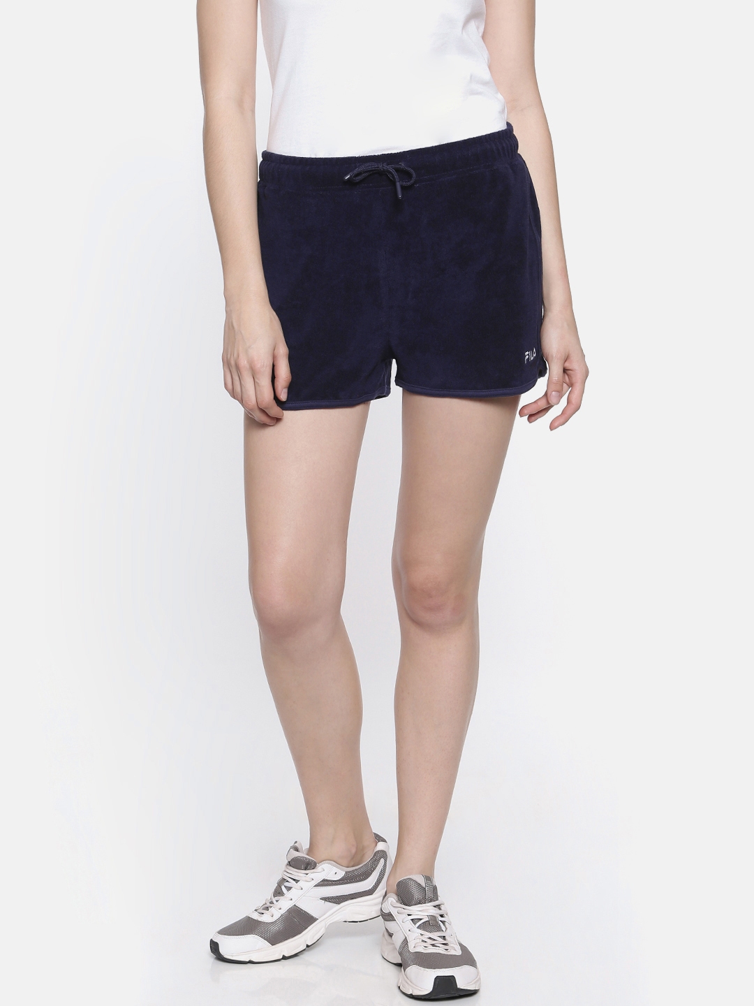 Buy FILA Women Navy Solid Regular Fit Sports Shorts Shorts for