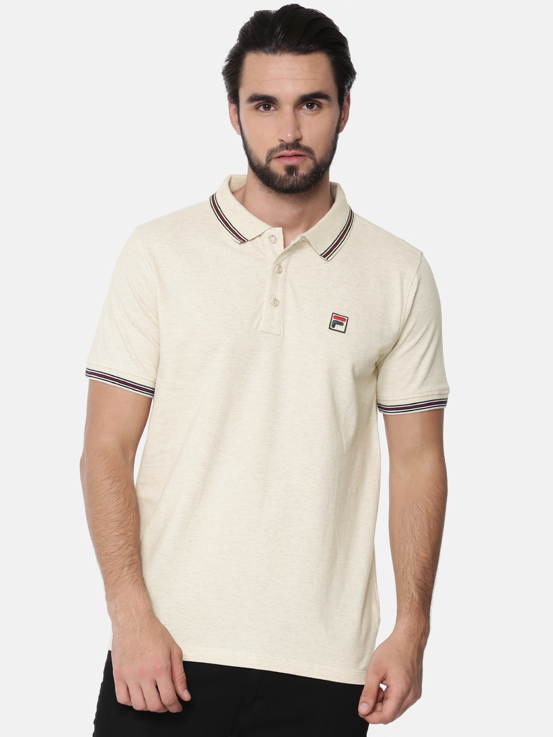 beige fila shirt