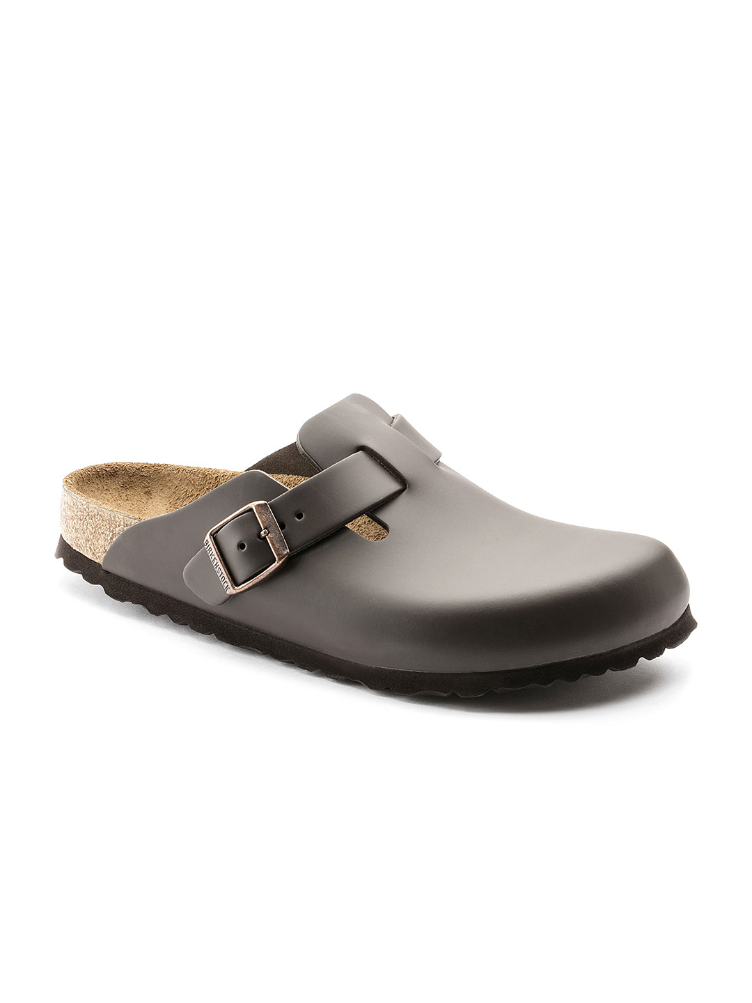 Birkenstock Boston Dark Brown Narrow Width Natural Leather Clogs