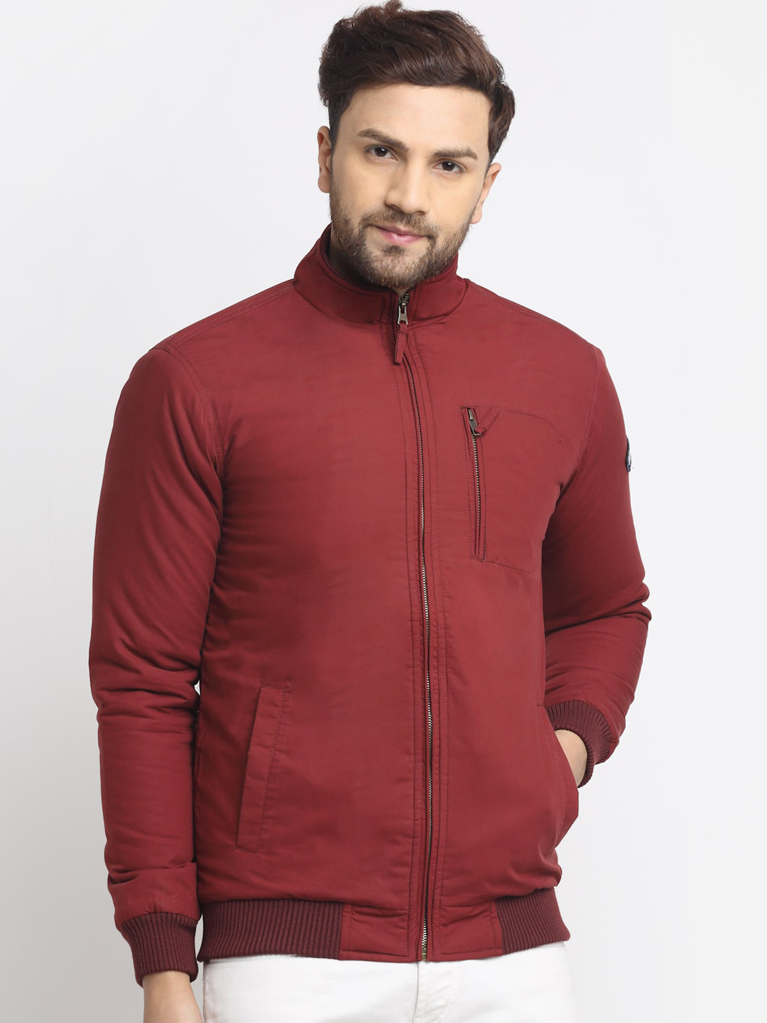 HOUSE OF VEDAS Mock Collar Lightweight Outdoor Padded Jacket
