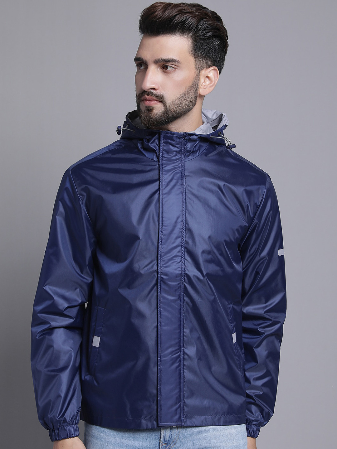 HOUSE OF VEDAS Windcheater and Water Resistant Outdoor Hooded Biker Jacket