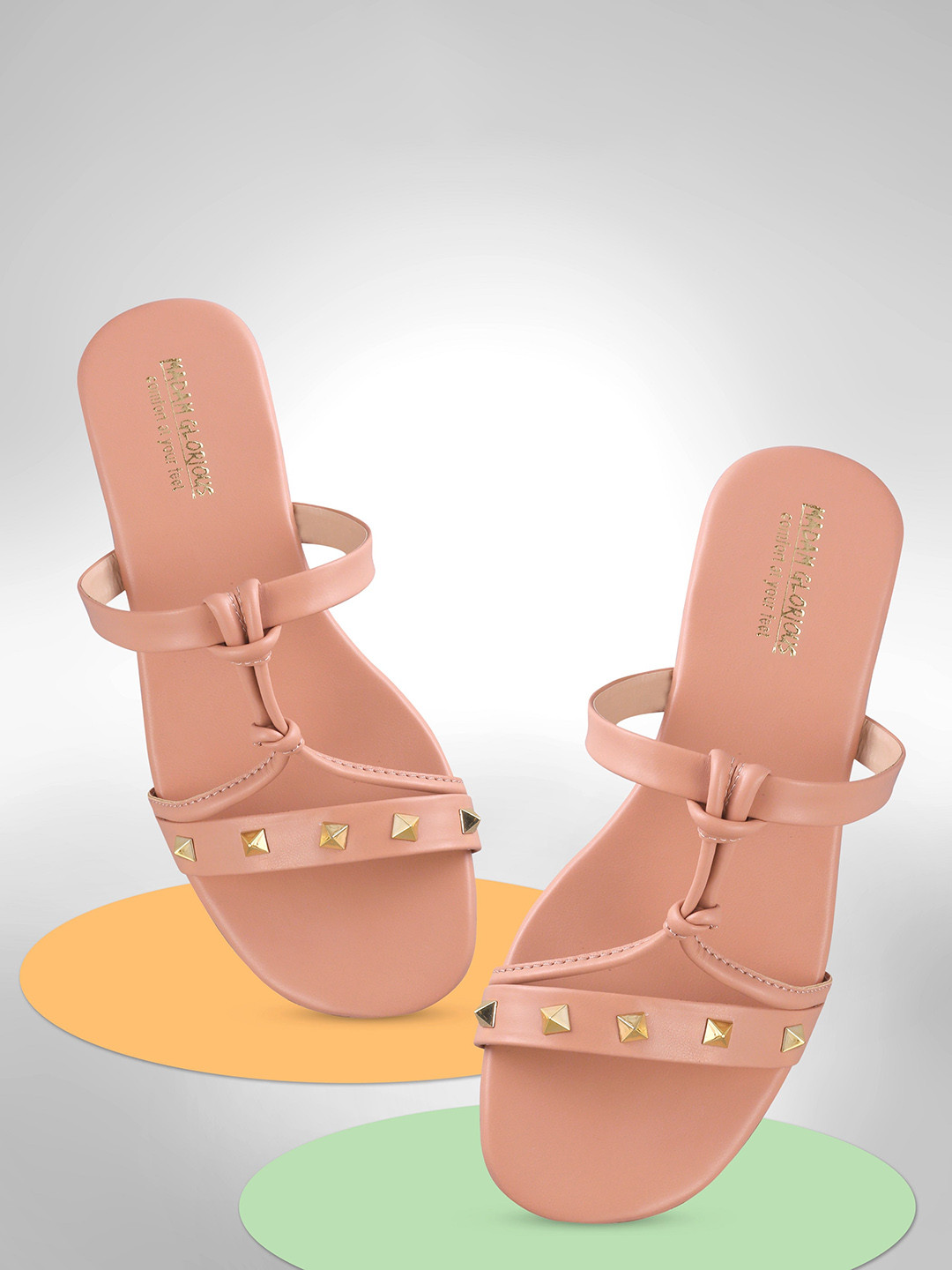 madam glorious Embellished Open Toe Flats
