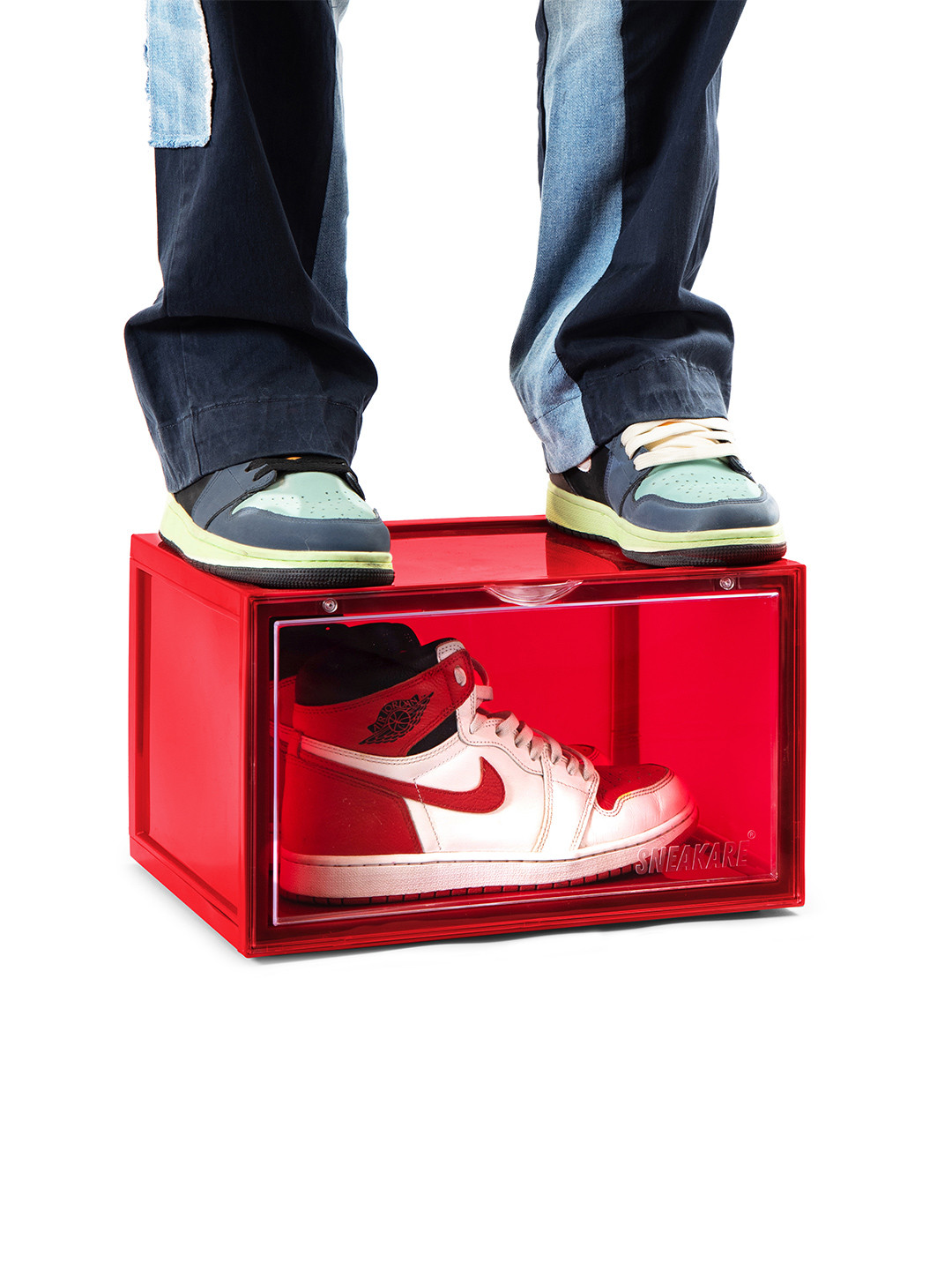 SNEAKARE  Red Side Drop Shoe Rack & Storage Box Shoe Organiser