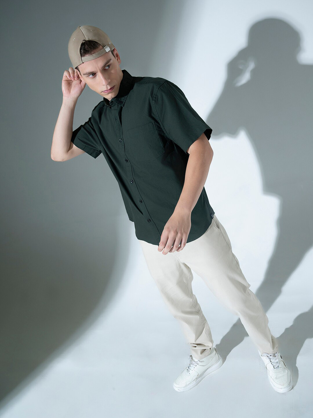 Hubberholme Button-Down Collar Green Casual Shirt