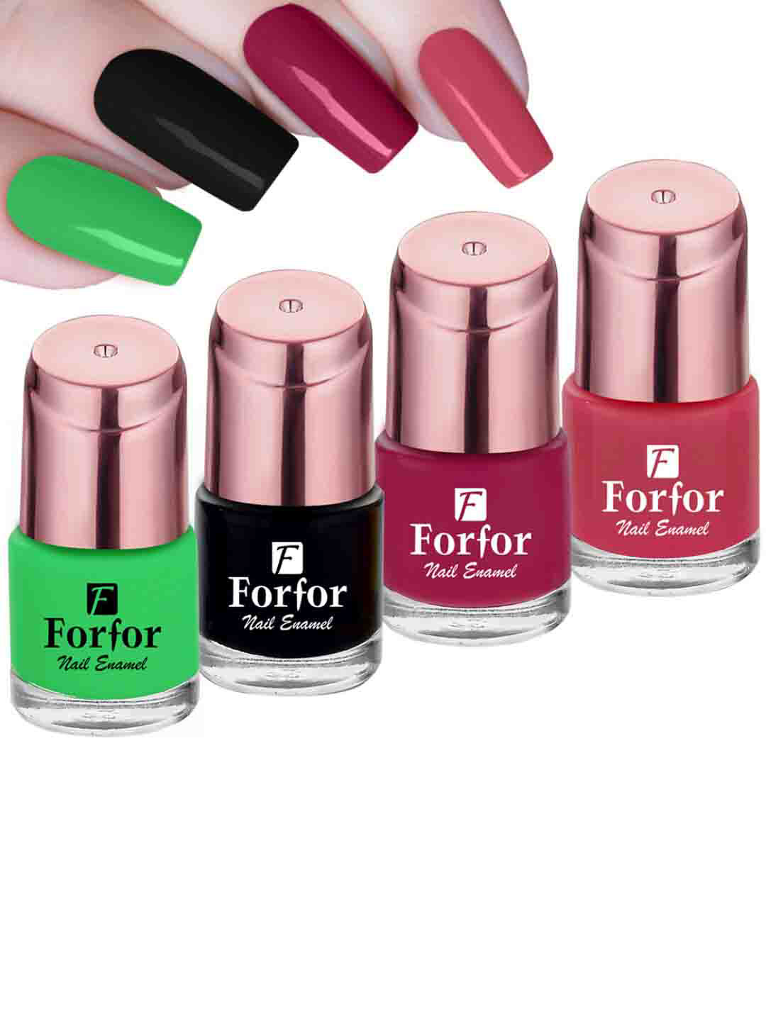 FORFOR Perfect Stay 4Pcs Glossy Nail Polish - 1117-118-101-102