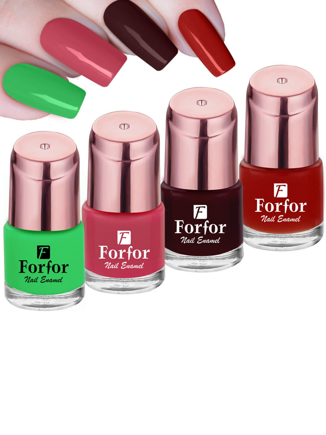 FORFOR Perfect Stay 4Pcs Glossy Nail Polish - 1117-102-111-107