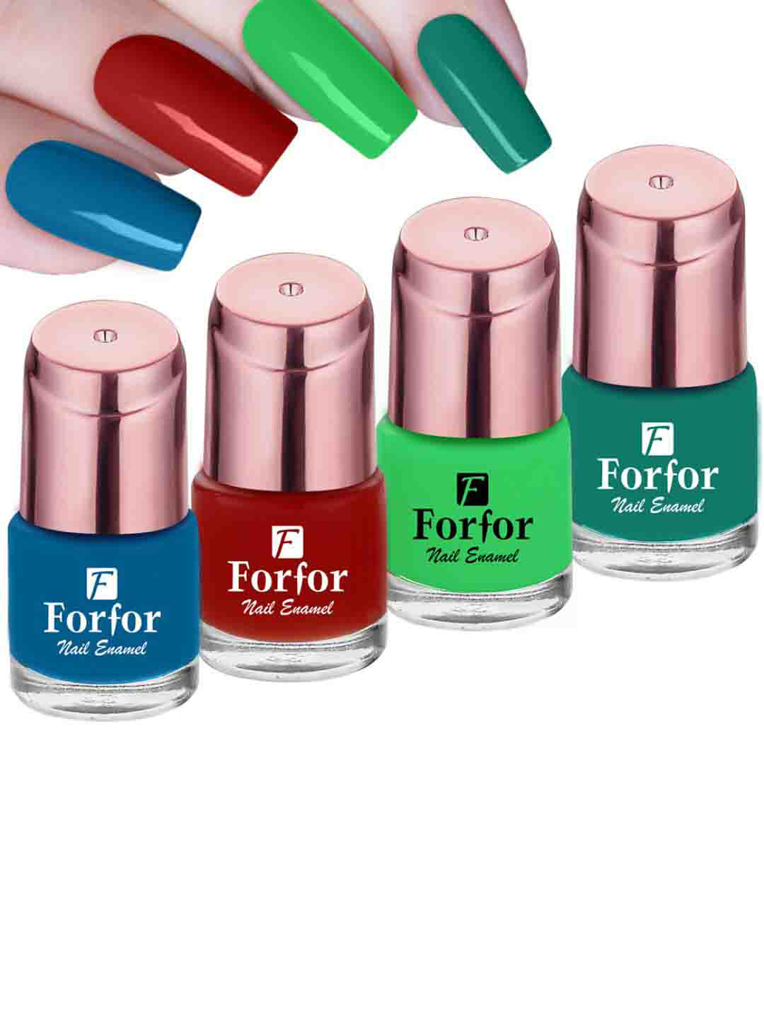 FORFOR Perfect Stay 4Pcs Glossy Nail Polish - 1112-107-117-113