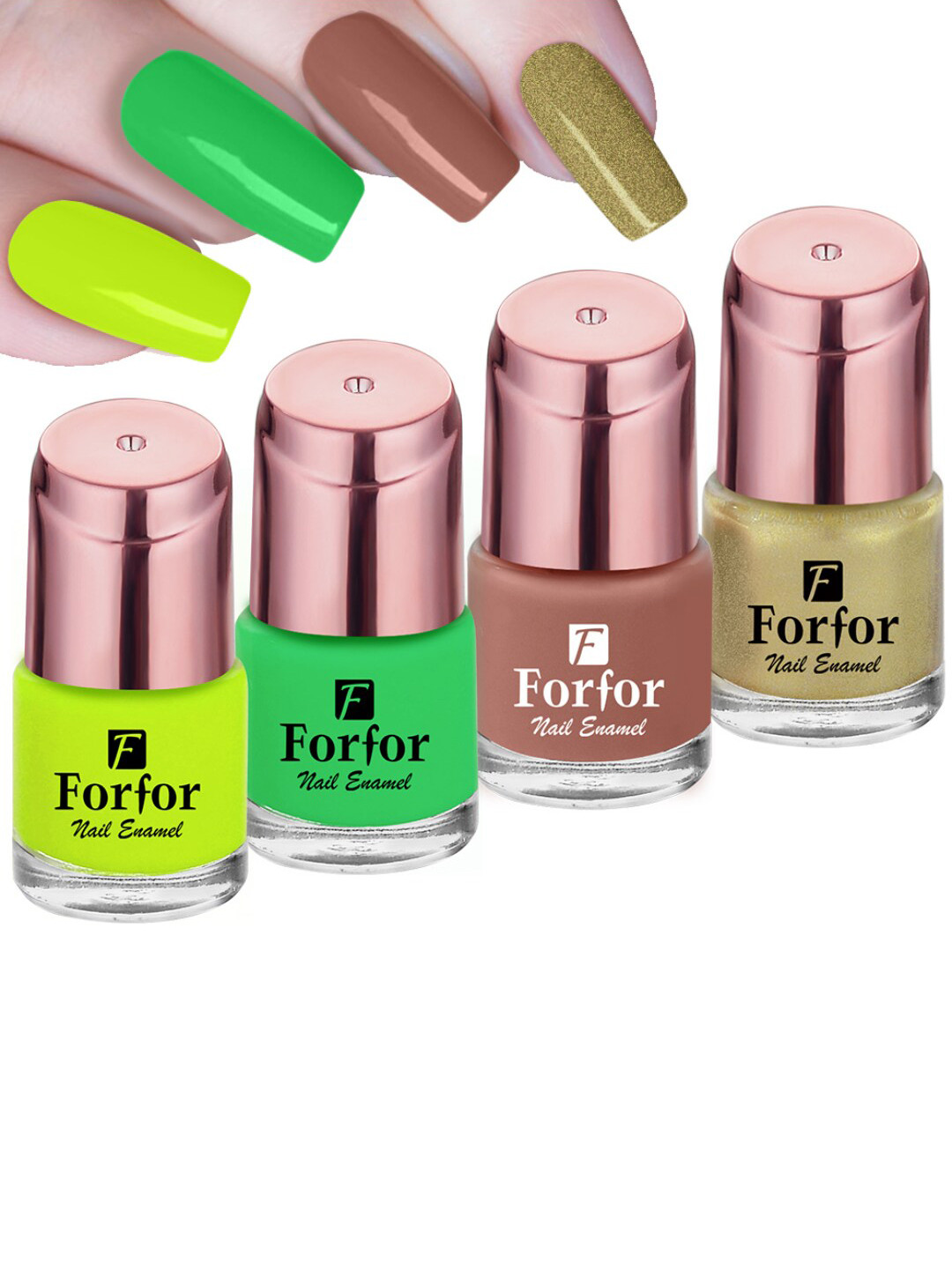 FORFOR Perfect Stay 4Pcs Glossy Nail Polish - 1116-117-103-104