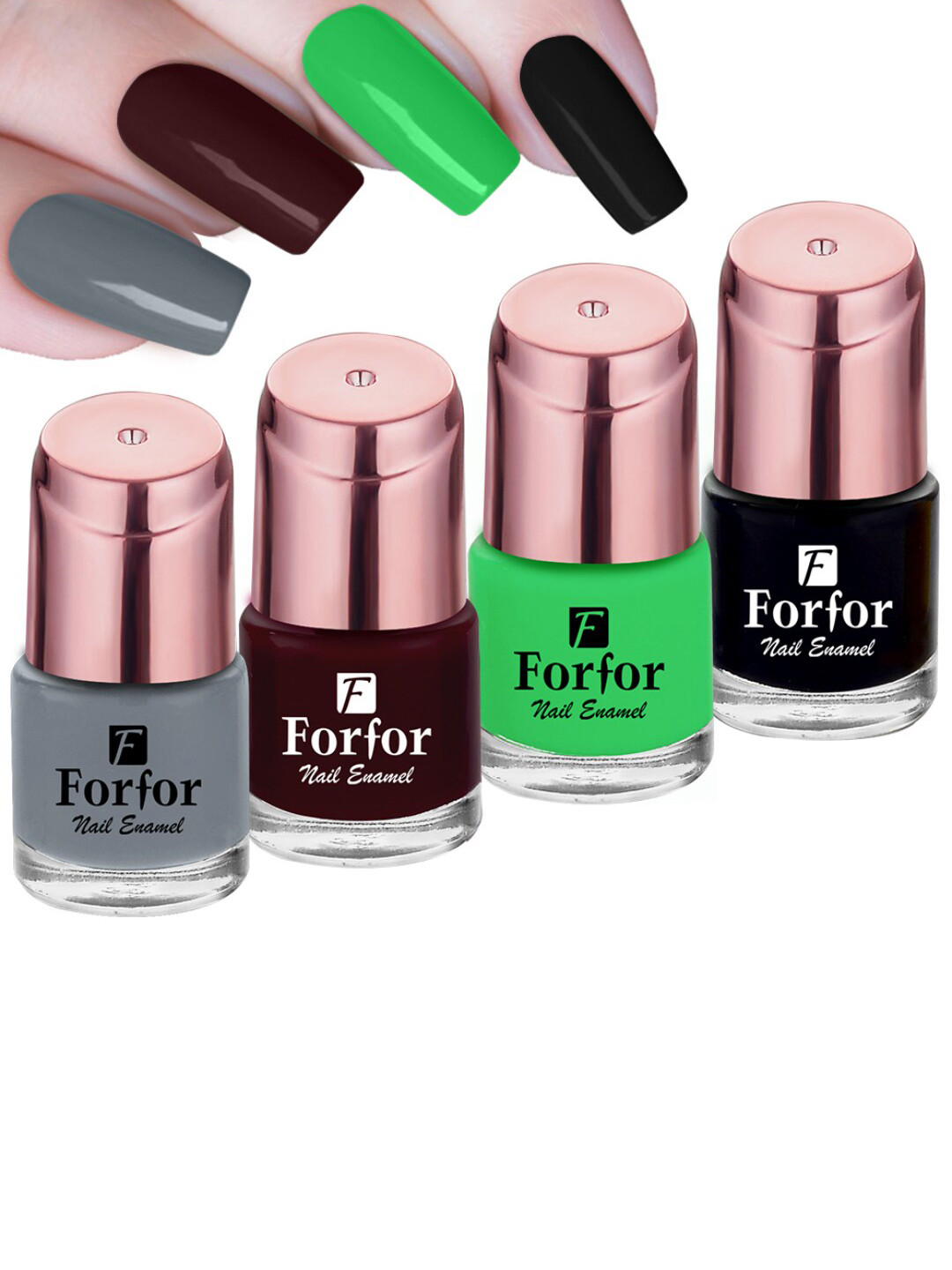 FORFOR Perfect Stay 4Pcs Glossy Nail Polish - 1110-111-117-118