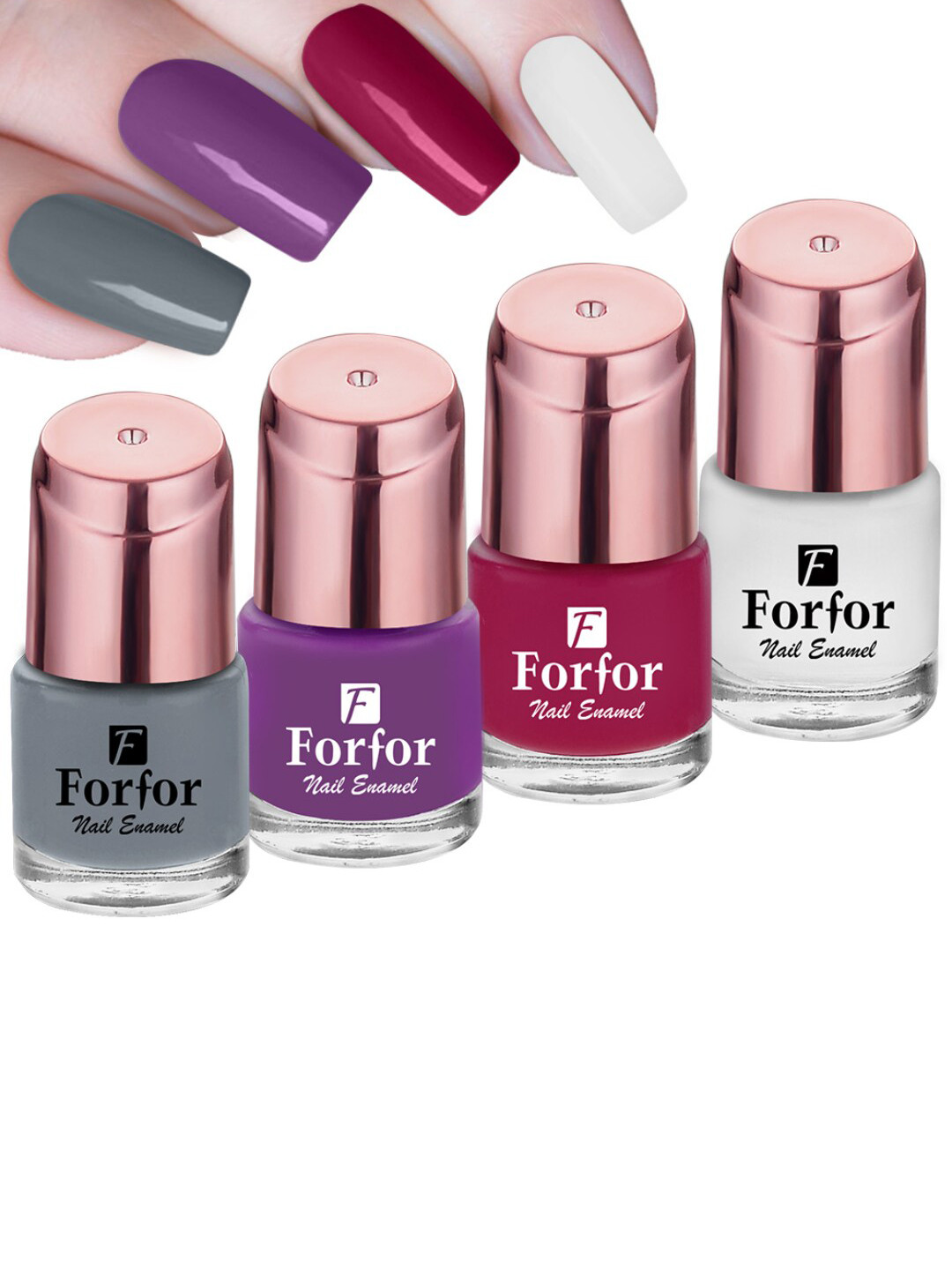 FORFOR Perfect Stay 4Pcs Glossy Nail Polish - 1110-109-101-115