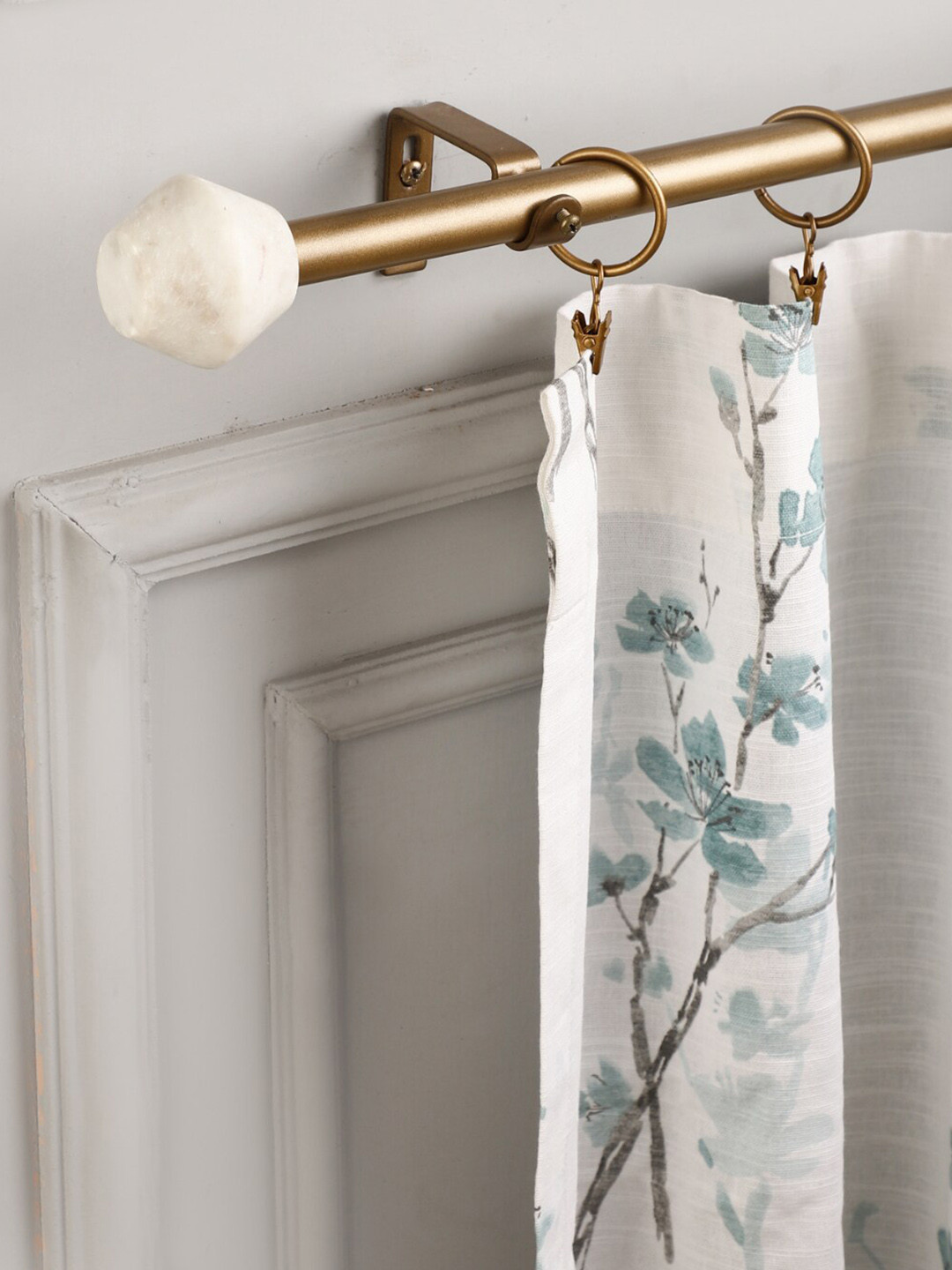 The Decor Mart Gold Toned Iron Curtain Rods With Brackets