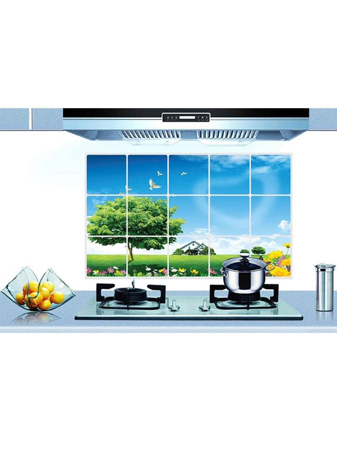 Jaamso Royals Blue Printed Self-Adhesive Water Proof Wall Sticker