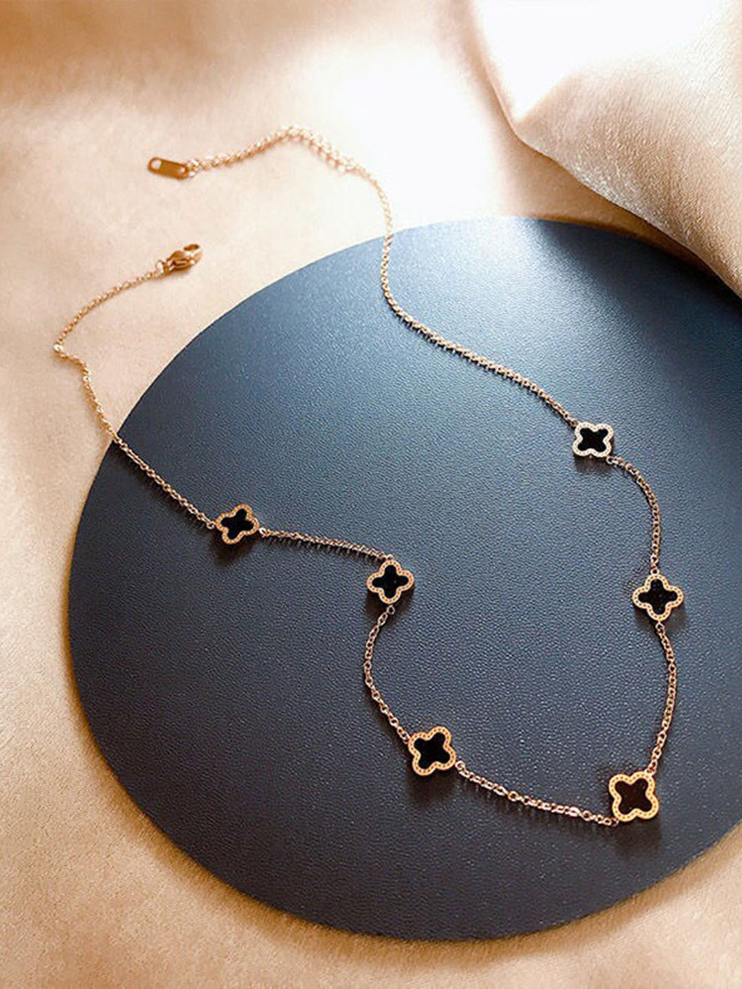 MYKI Rose Gold-Plated CZ-Studded Necklace