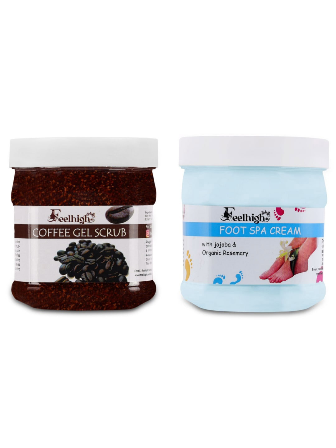 FEELHIGH Combo Of Coffee Gel Face Scrub & Foot Spa Cream - 500ml Each