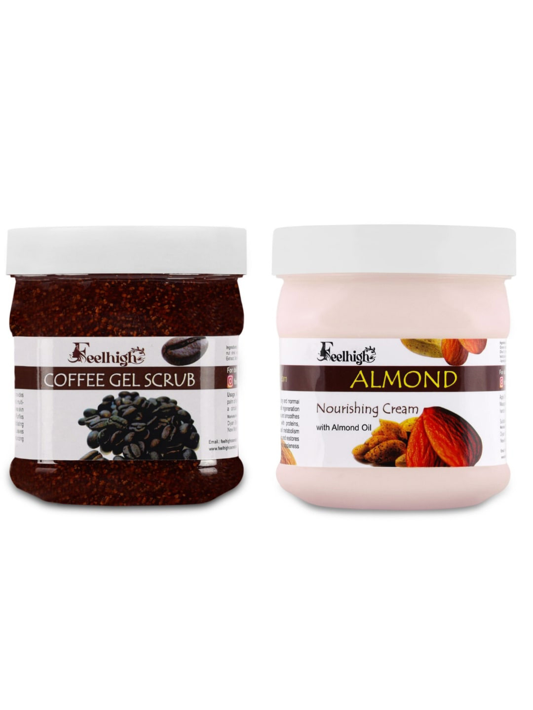 FEELHIGH Set Of 2 Coffee Gel Scrub & Almond Cream 500ml-Each