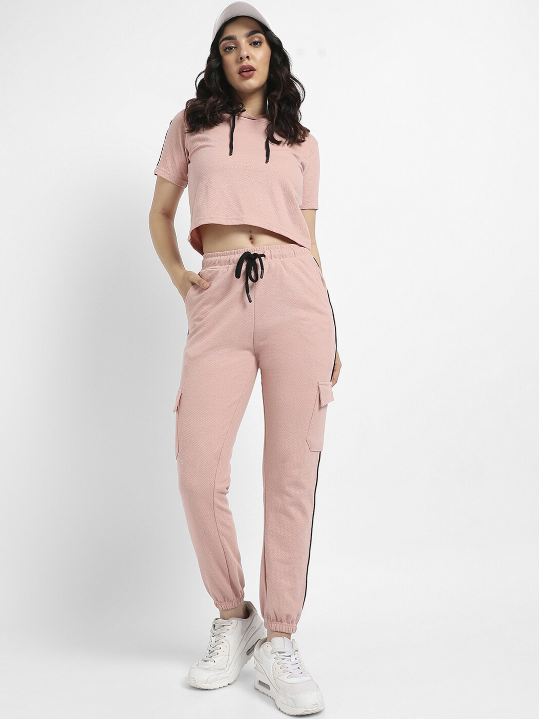 Campus Sutra Pure Cotton Hooded Sweatshirt & Joggers