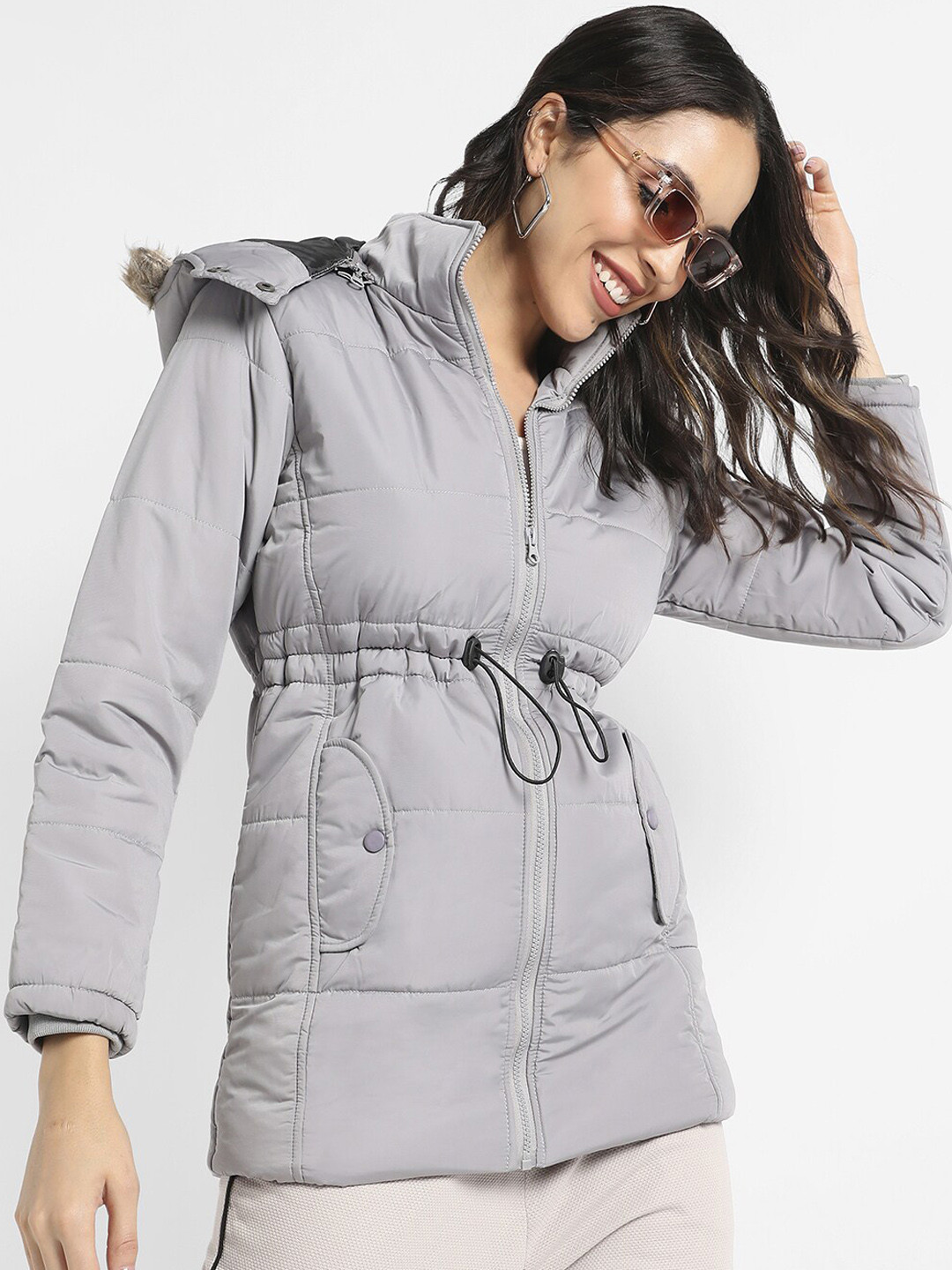 Campus Sutra Windcheater Hooded Padded Jacket